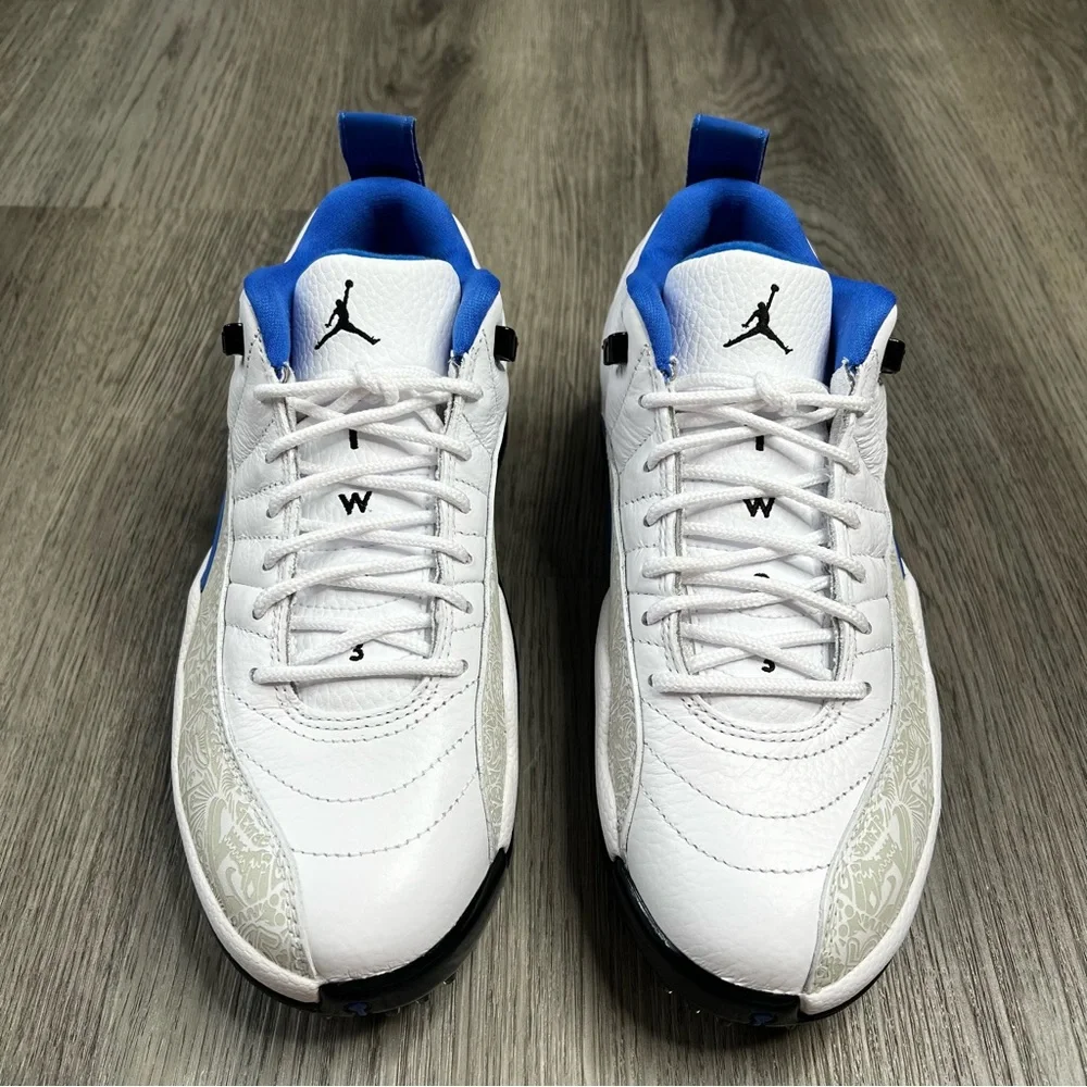 New Air Jordan 12 Low Golf White Game Royal Black Men’s‎ Sz 7 DM9015-105 Spikes